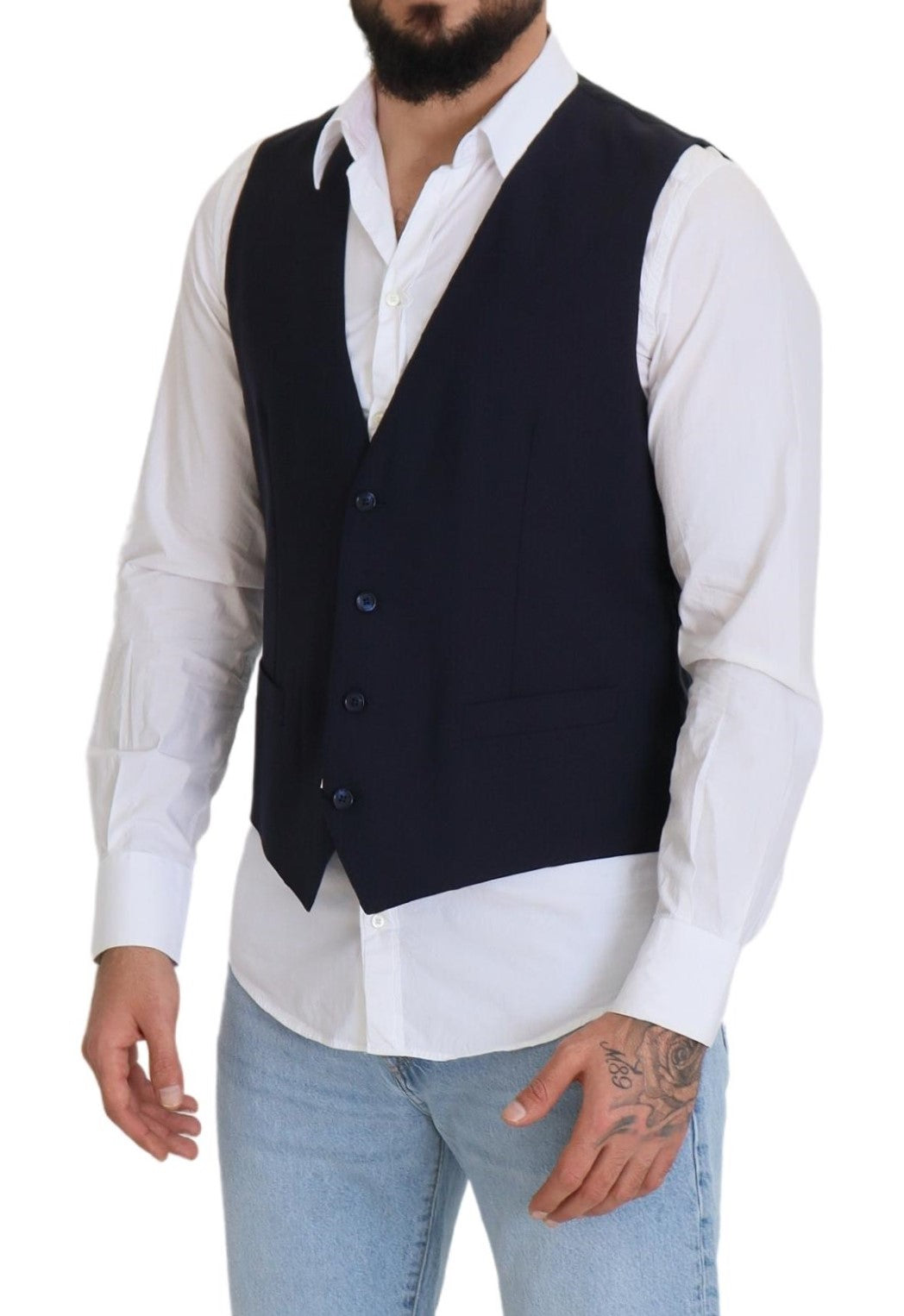 Elegante donkerblauwe formele vest