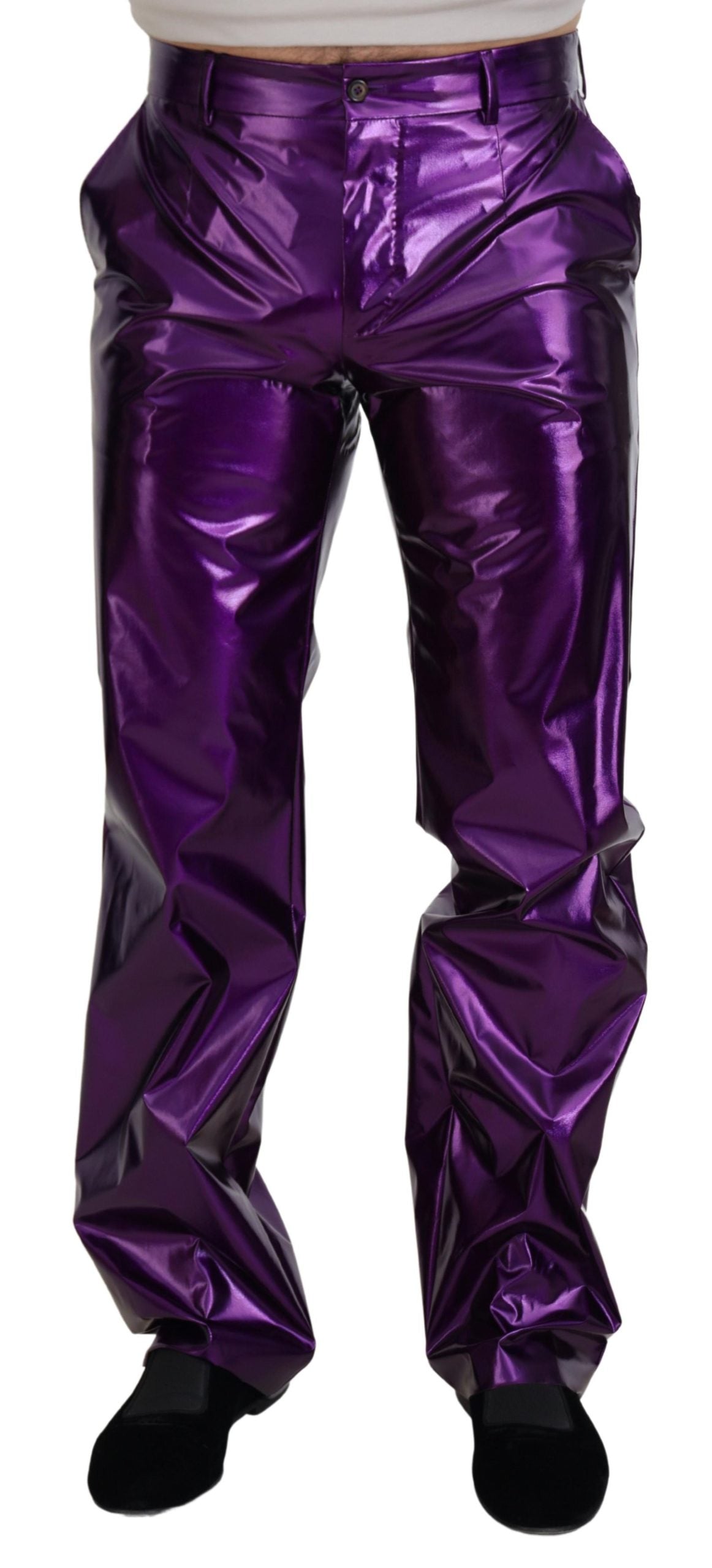 Elegant Shining Purple Straight Fit Pants