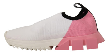 Elegante Sorrento Slip-On Sneakers in Wit &amp; Roze