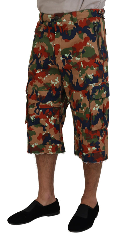 Italiaanse Designer Multicolor Cargo Shorts