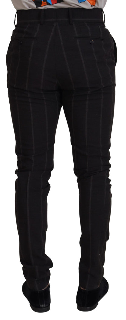 Elegant Black Striped Chino Pants