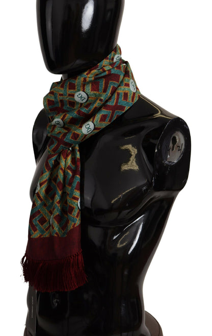 Elegant Multicolor Silk Men's Scarf Wrap