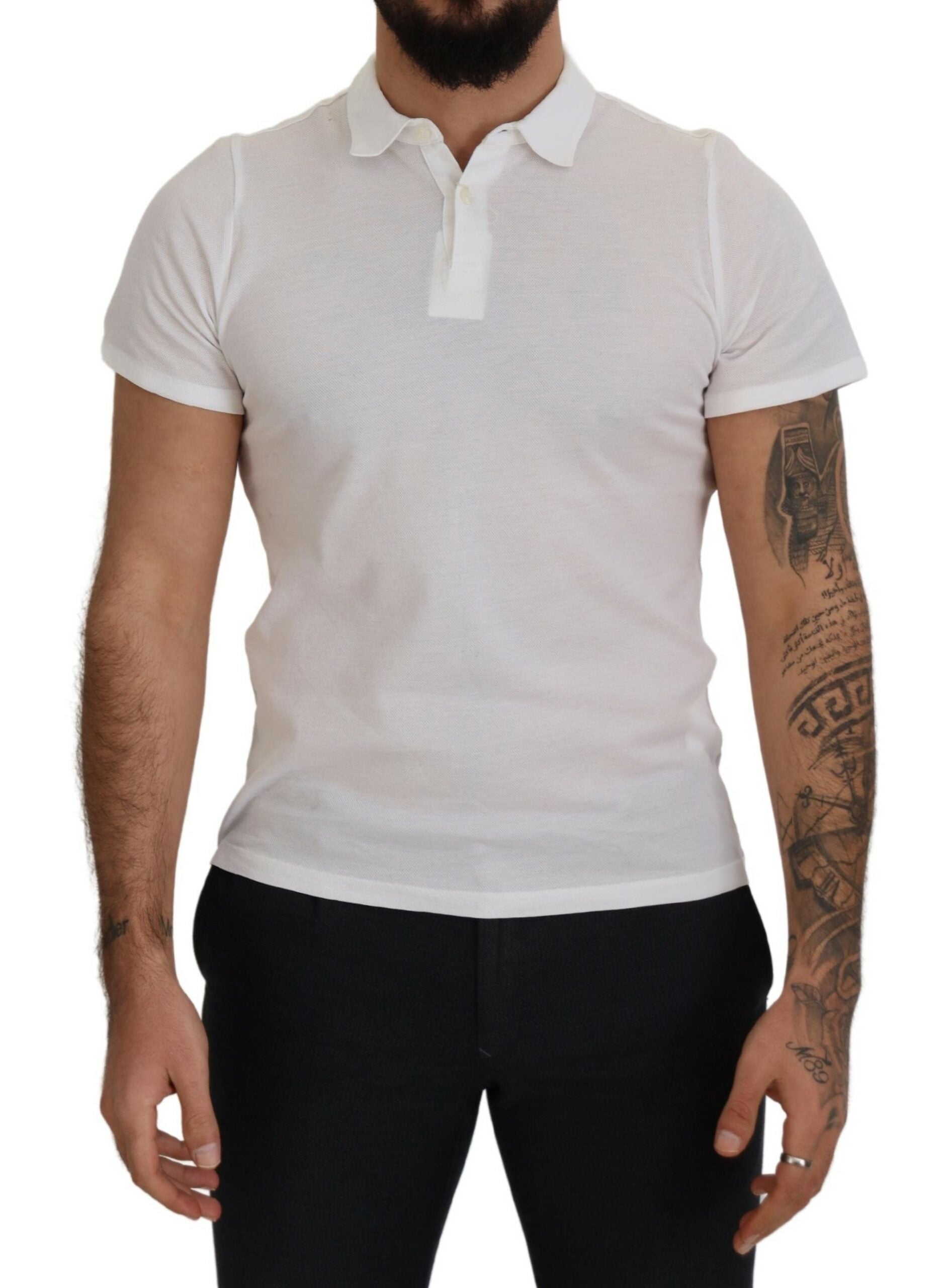 Elegante witte katoenen poloshirt