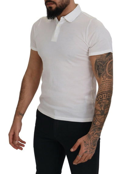 Elegante witte katoenen poloshirt