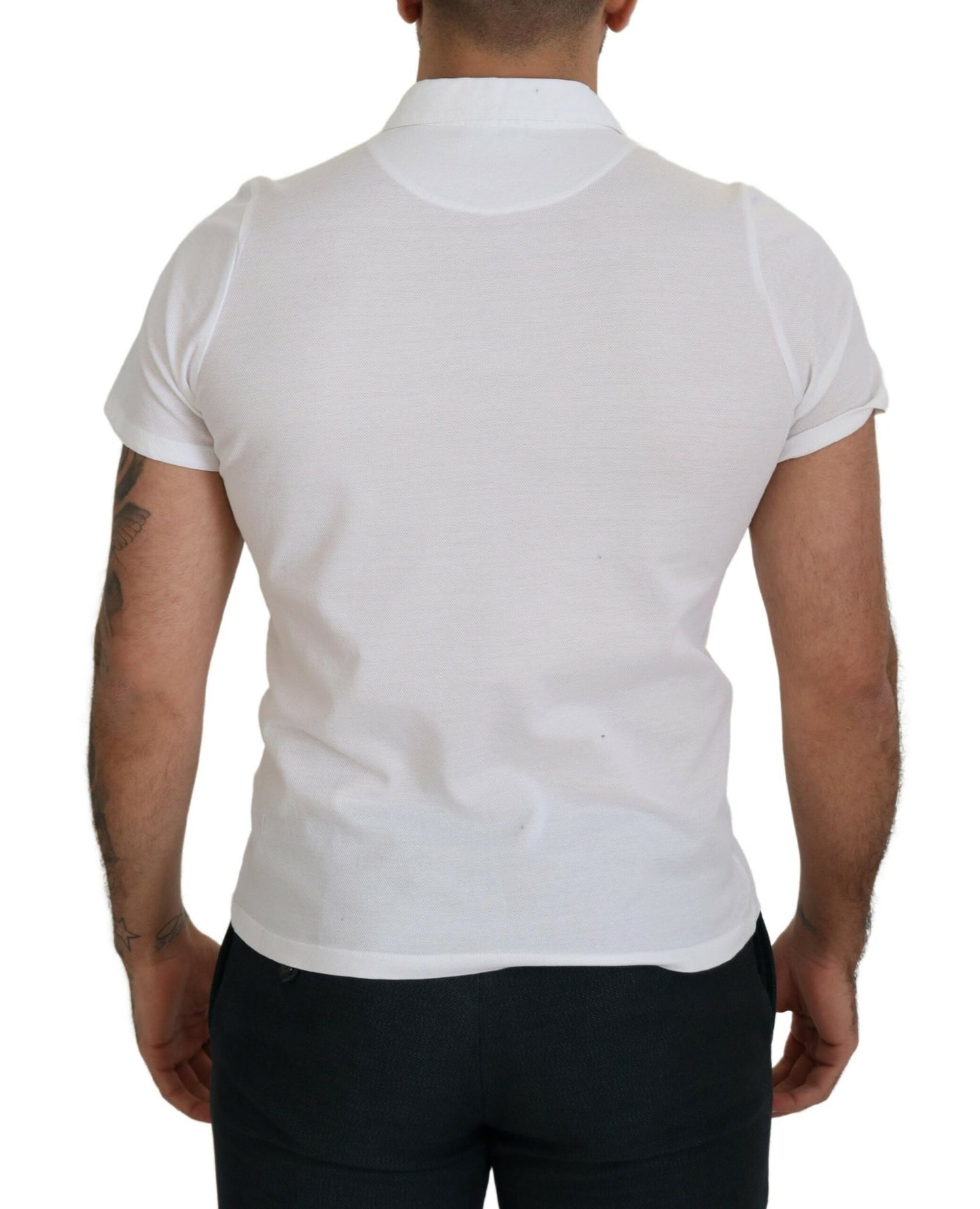 Elegante witte katoenen poloshirt