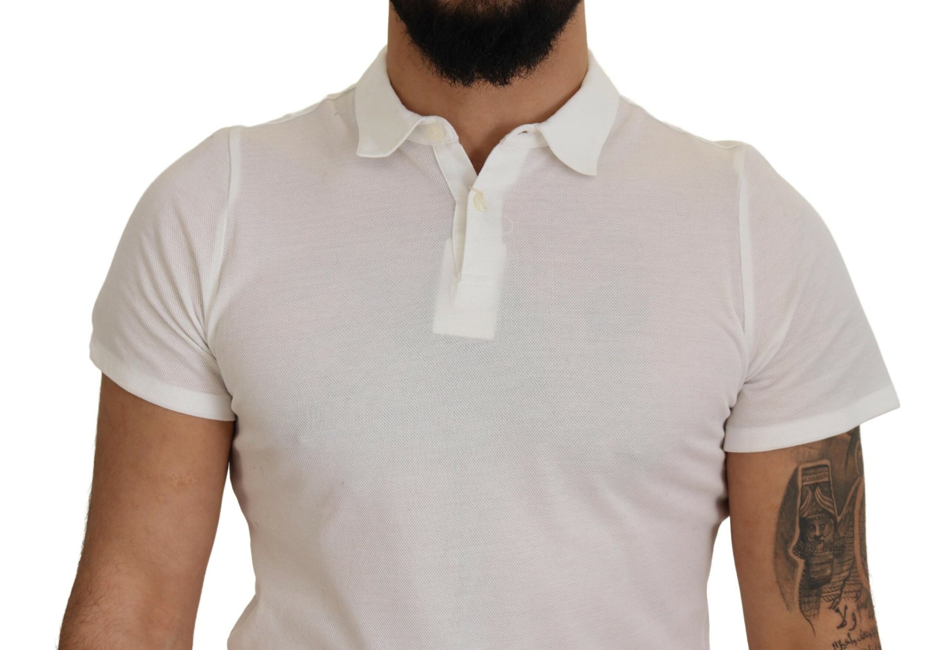 Elegante witte katoenen poloshirt