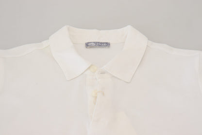 Elegante witte katoenen poloshirt