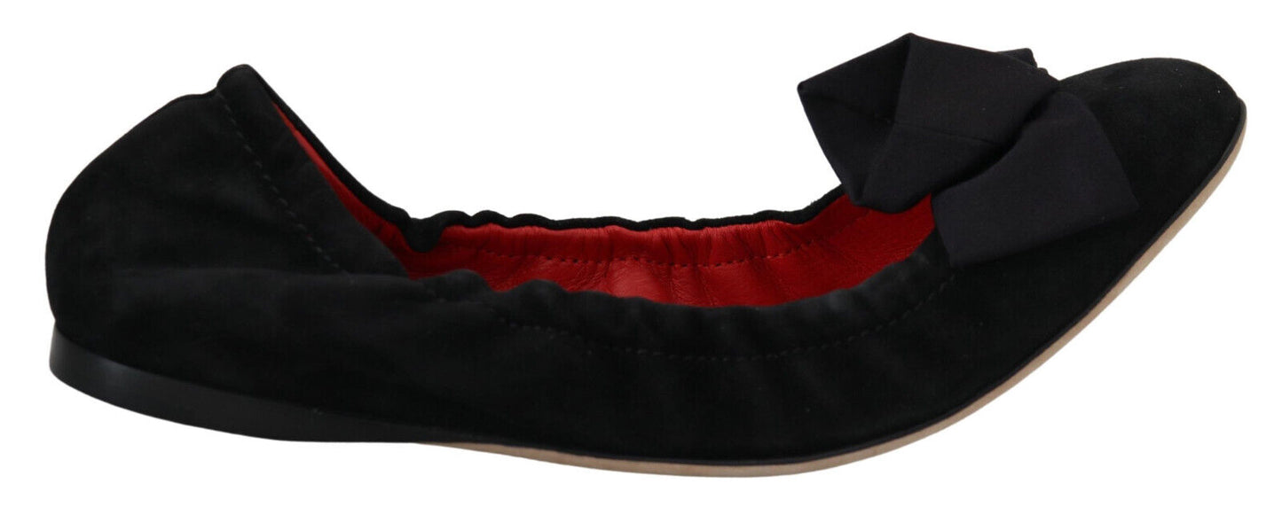 Elegant Black Suede Ballet Flats