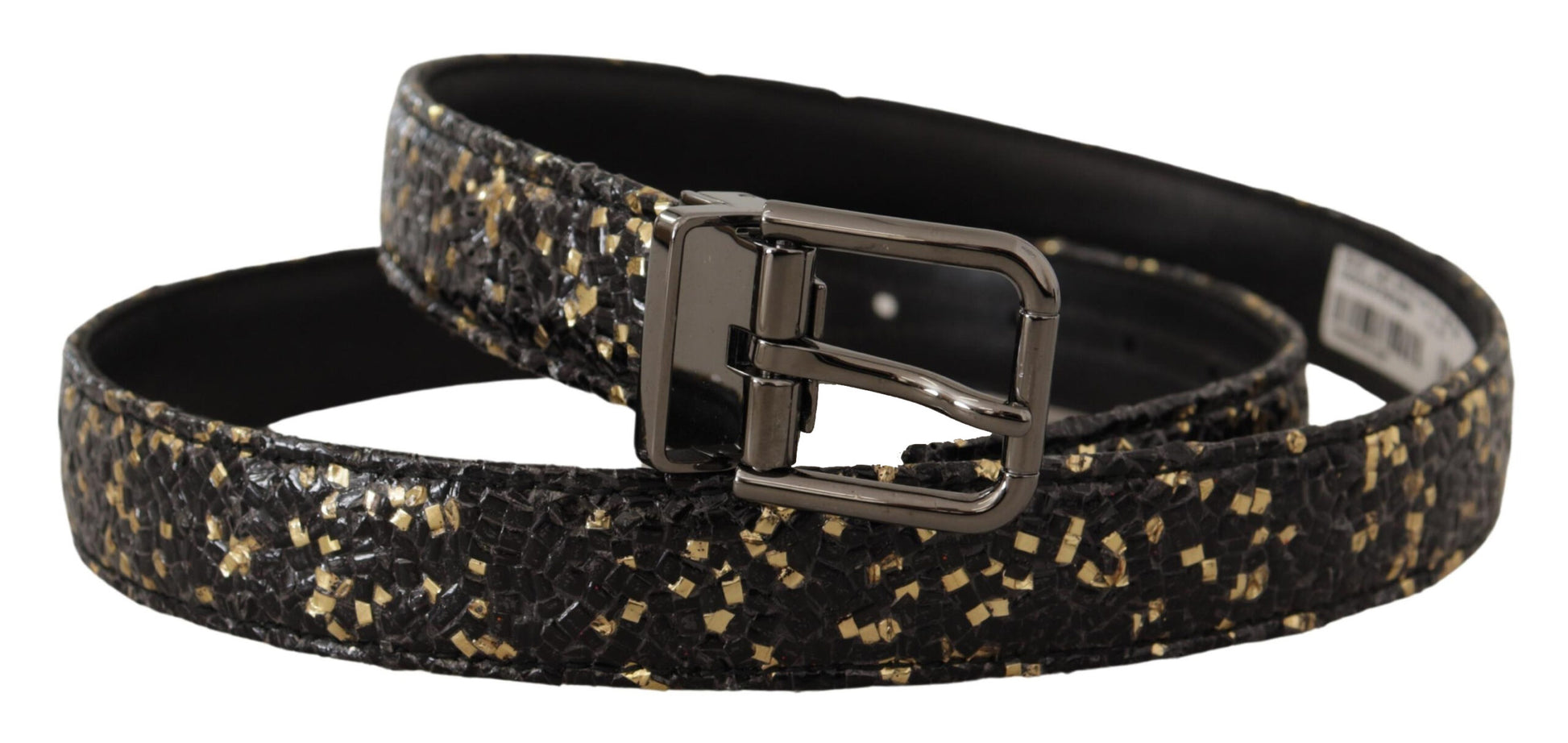 Elegante Italiaanse leren riem met kroondetail