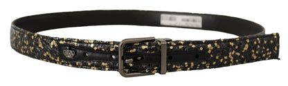 Elegante Italiaanse leren riem met kroondetail