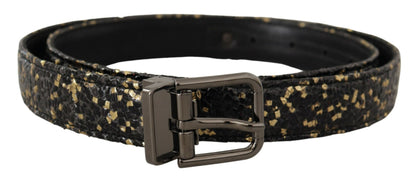 Elegante Italiaanse leren riem met kroondetail