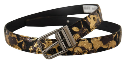 Multicolor leren riem met zwarte gesp