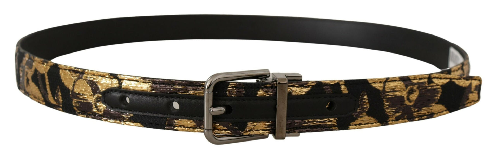 Multicolor leren riem met zwarte gesp