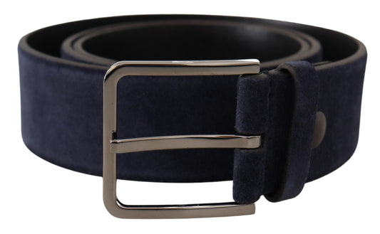 Navy Elegance fluwelen leren riem