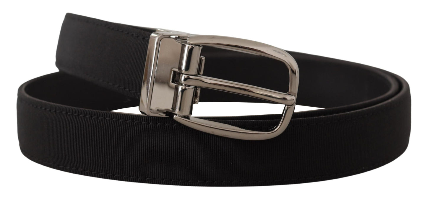 Elegante Grosgrain leren riem met zilveren gesp