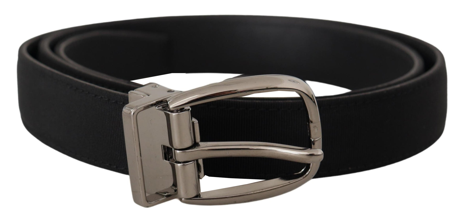 Elegante Grosgrain leren riem met zilveren gesp