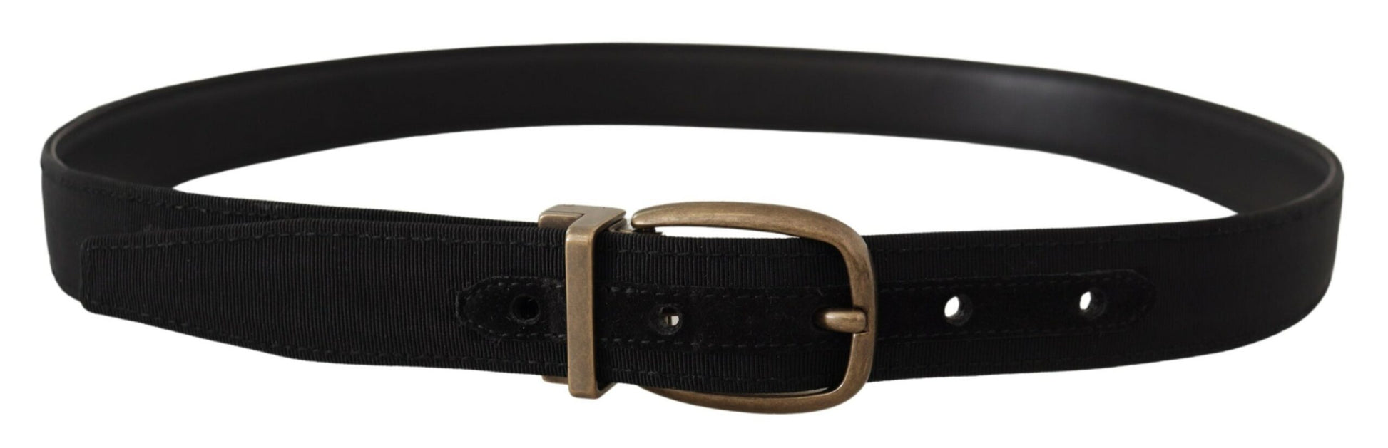 Elegante Grosgrain leren riem - Zwart