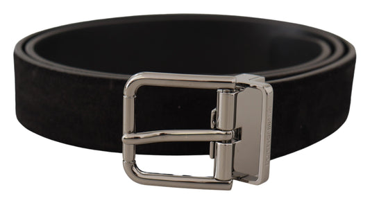 Elegante zwarte leren grosgrain riem