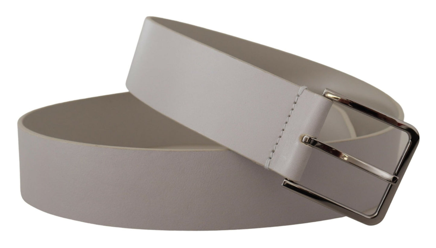 Elegante witte Vitello leren riem