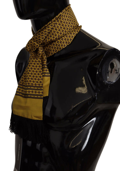 Elegant Yellow Silk Men's Scarf