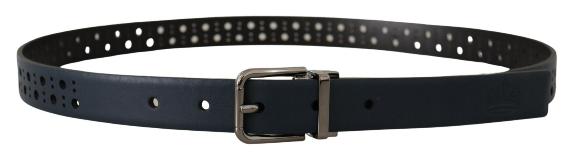 Elegant Navy Blue Leather Belt