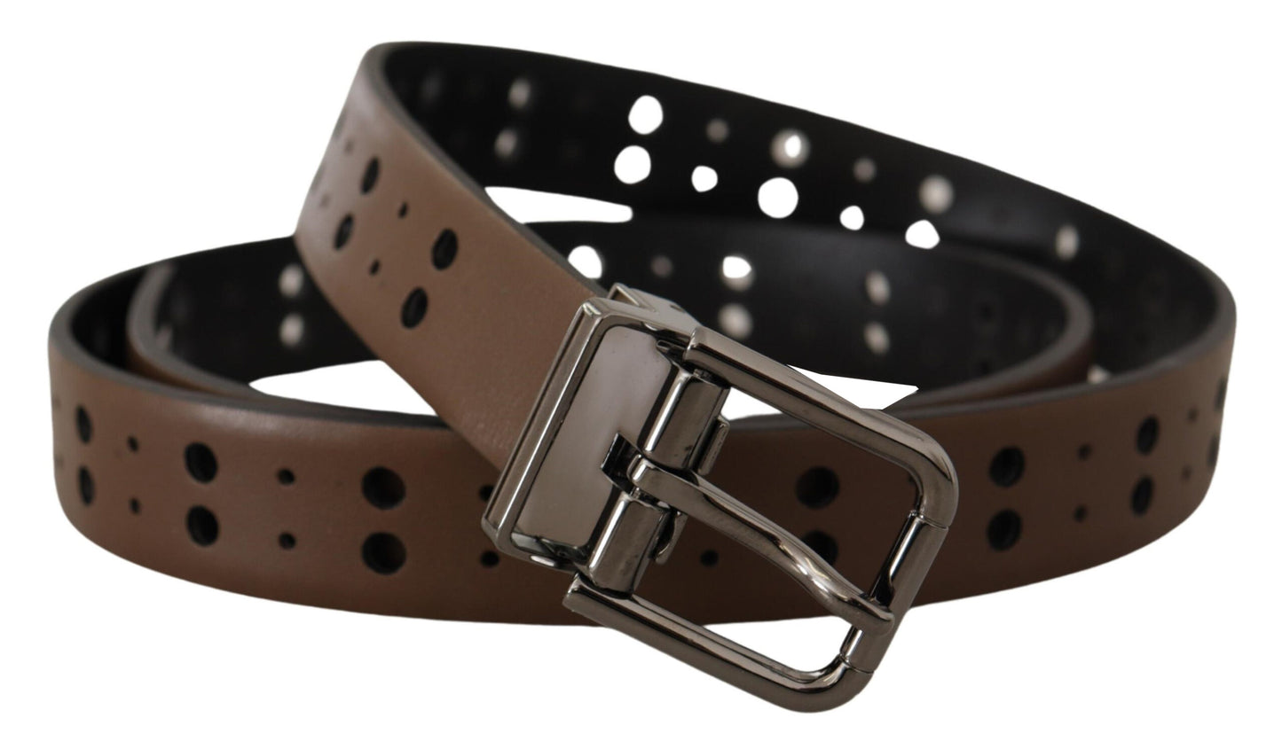 Elegant Leather Belt with Metal Buckle