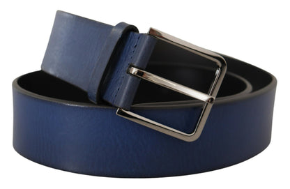 Elegante Italiaanse leren riem in blauw