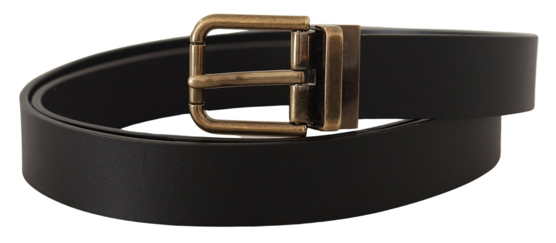 Elegante zwarte leren riem met vintage gesp