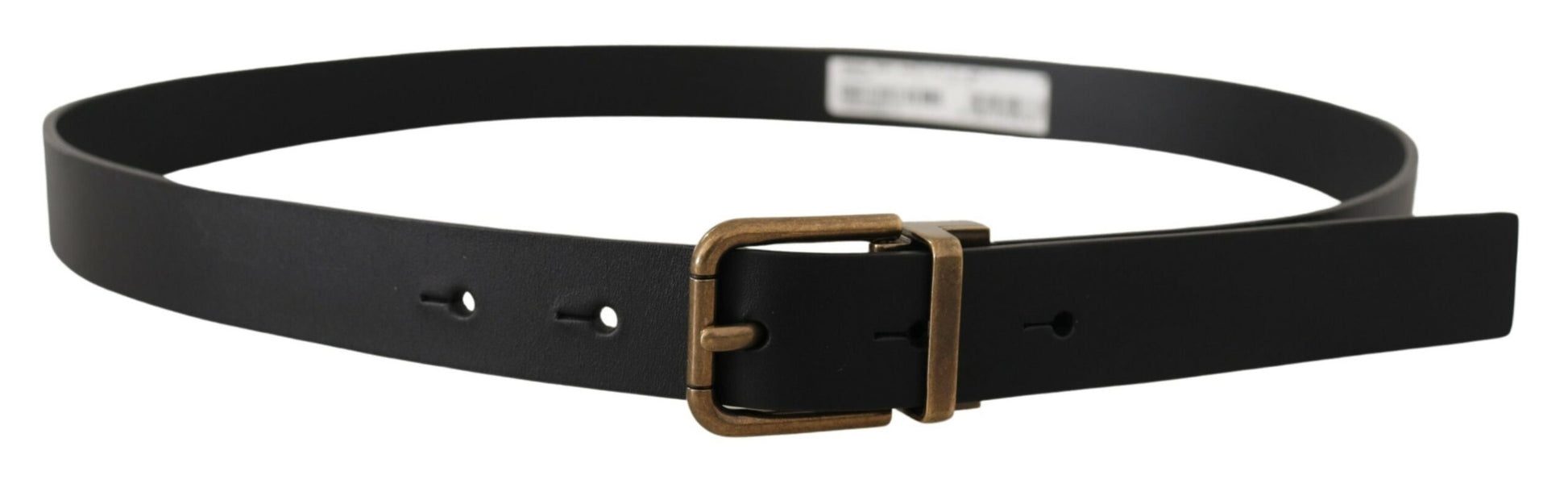 Elegante zwarte leren riem met vintage gesp