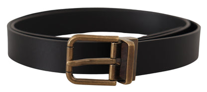 Elegante zwarte leren riem met vintage gesp