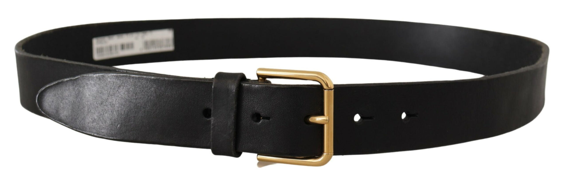 Elegante zwarte leren riem met metalen gesp