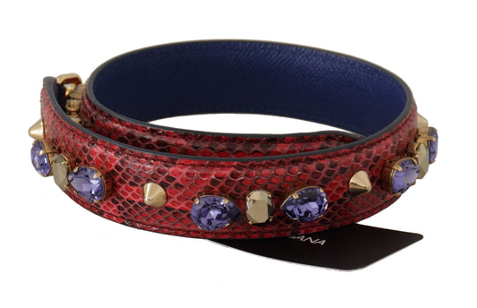 Elegante rode Python leren handtasriem