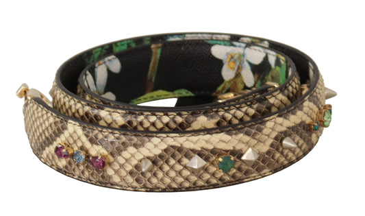 Elegante beige python leren schouderband