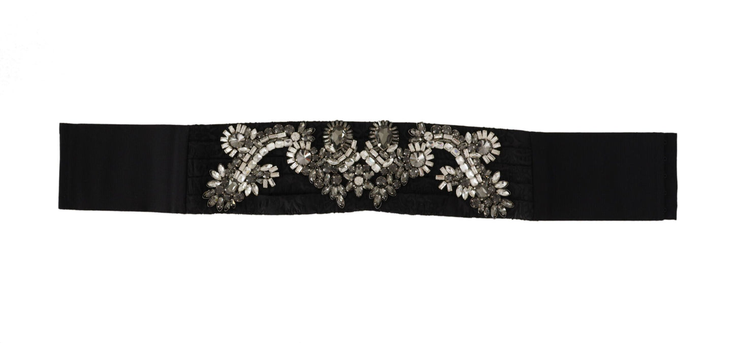 Elegante zijden riem met strass-versiering