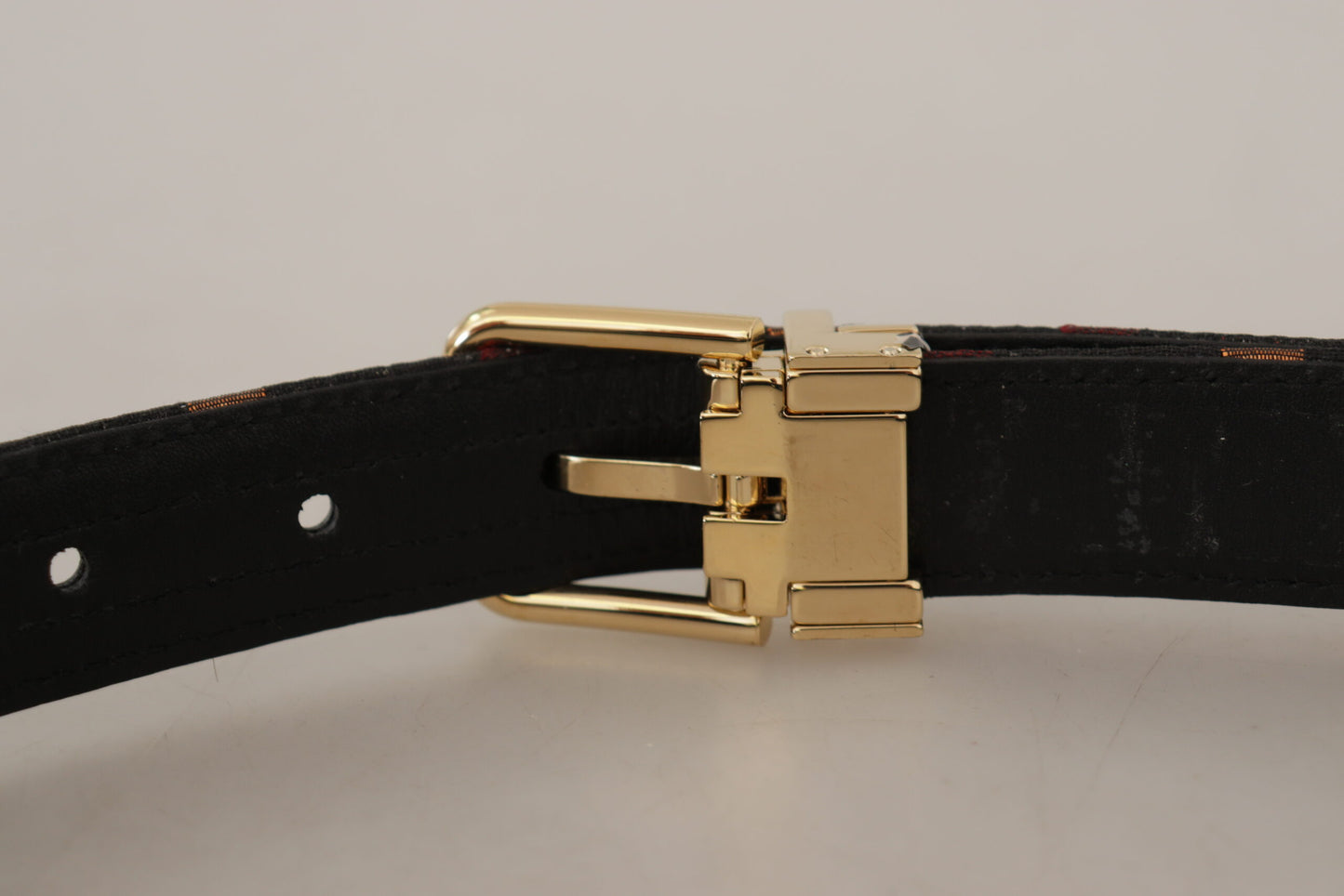 Multicolor leren riem met gouden gesp