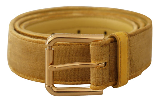 Elegante fluwelen designer riem met gouden gesp