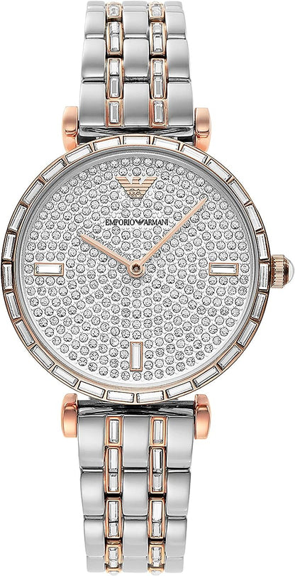 Elegant tweekleurig kristal pavé horloge