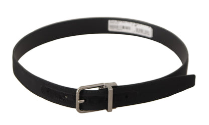 Elegante zwarte canvas en leren riem