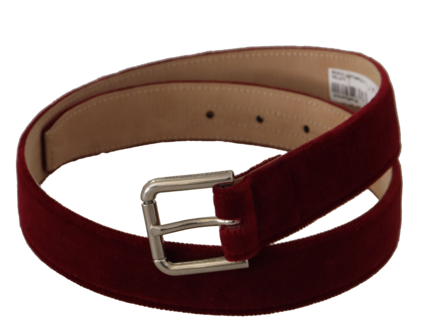 Elegante fluwelen riem met gegraveerd logo