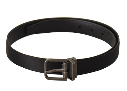 Elegante zwarte leren riem met metalen gesp