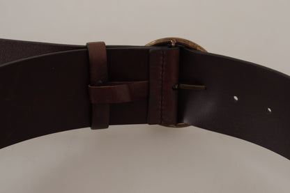 Elegante leren riem met gegraveerde gesp