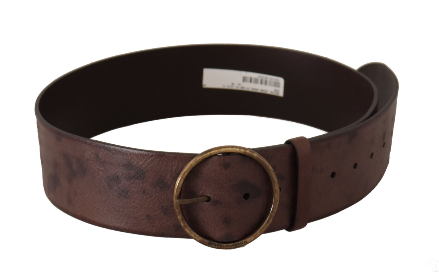 Elegante donkerbruine leren riem met logogesp