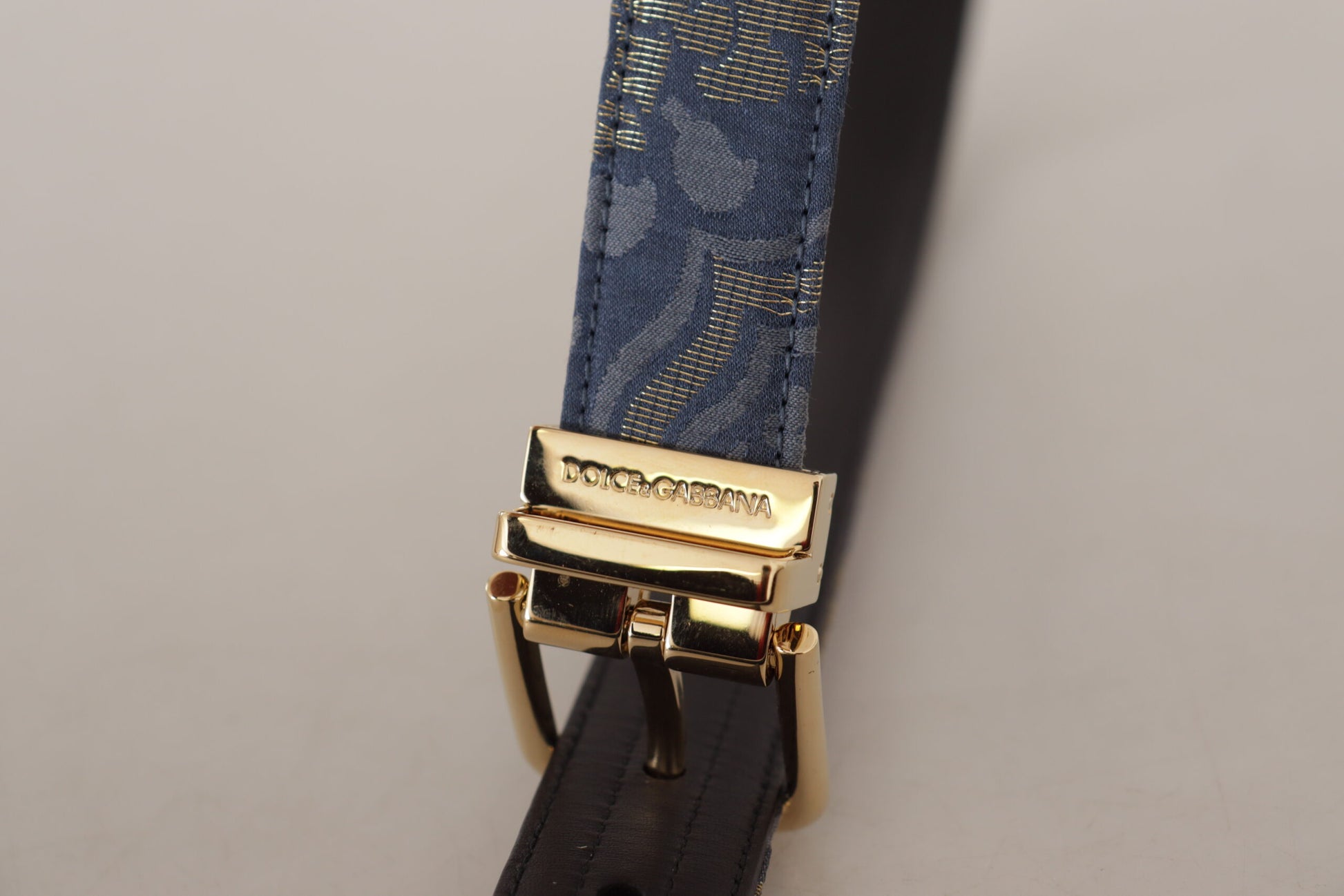 Elegante marineblauwe leren riem