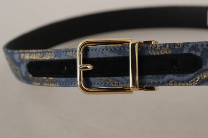 Elegante marineblauwe leren riem