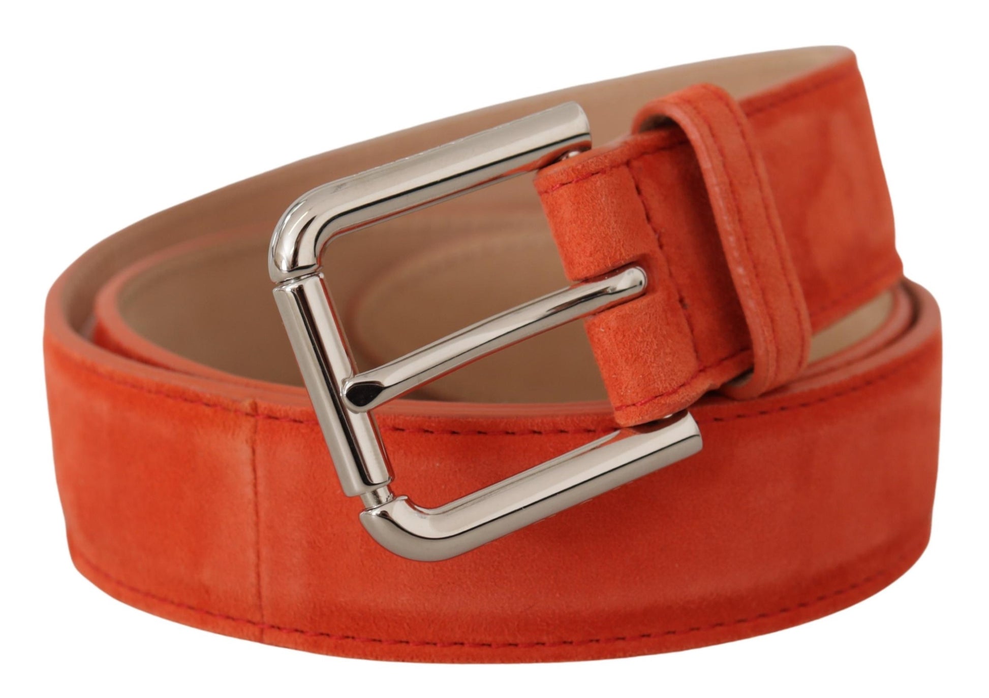 Elegante suède leren riem in levendig oranje