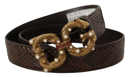 Elegante slangenleren riem