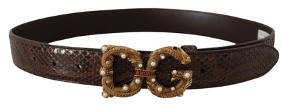 Elegante slangenleren riem