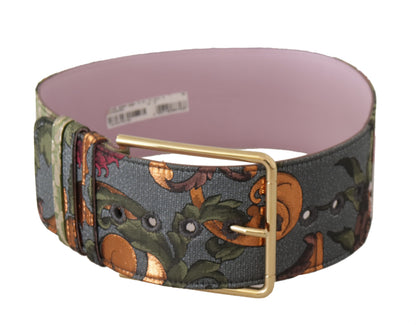 Elegante veelkleurige canvas-leren riem