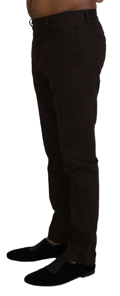 Elegante bruine katoenen mix broek