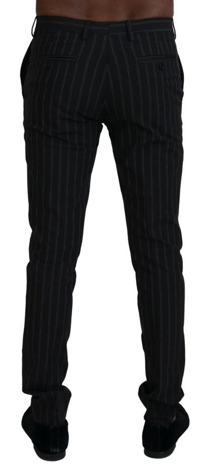 Elegante gestreepte viscose pantalon voor heren